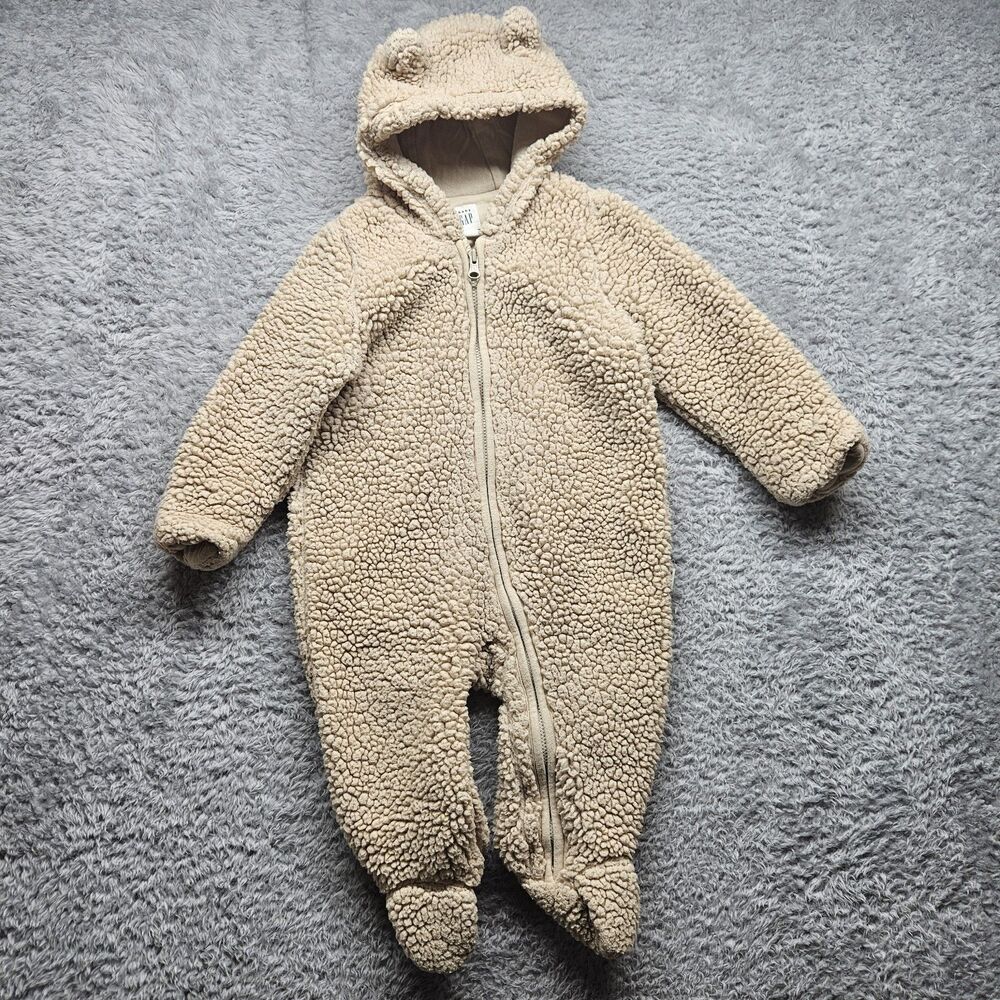Baby Gap Teddy Bear One Piece Outfit Size 6-12 Months Costume Winter Snowsuit
